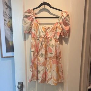 Abercrombie & Fitch Floral Puff Sleeve Dress